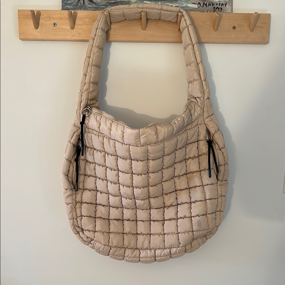 Free People FB Movement Quilted Carry-All Bag. Color: Off-White.